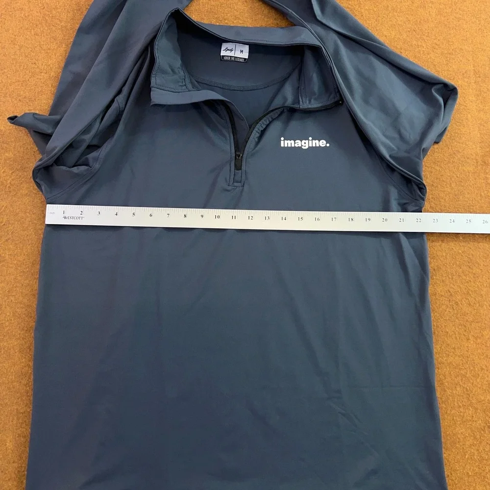 Lgndy Mens Medium Navy Blue Imagine Honor The Legends Quarter Zip Pullover New